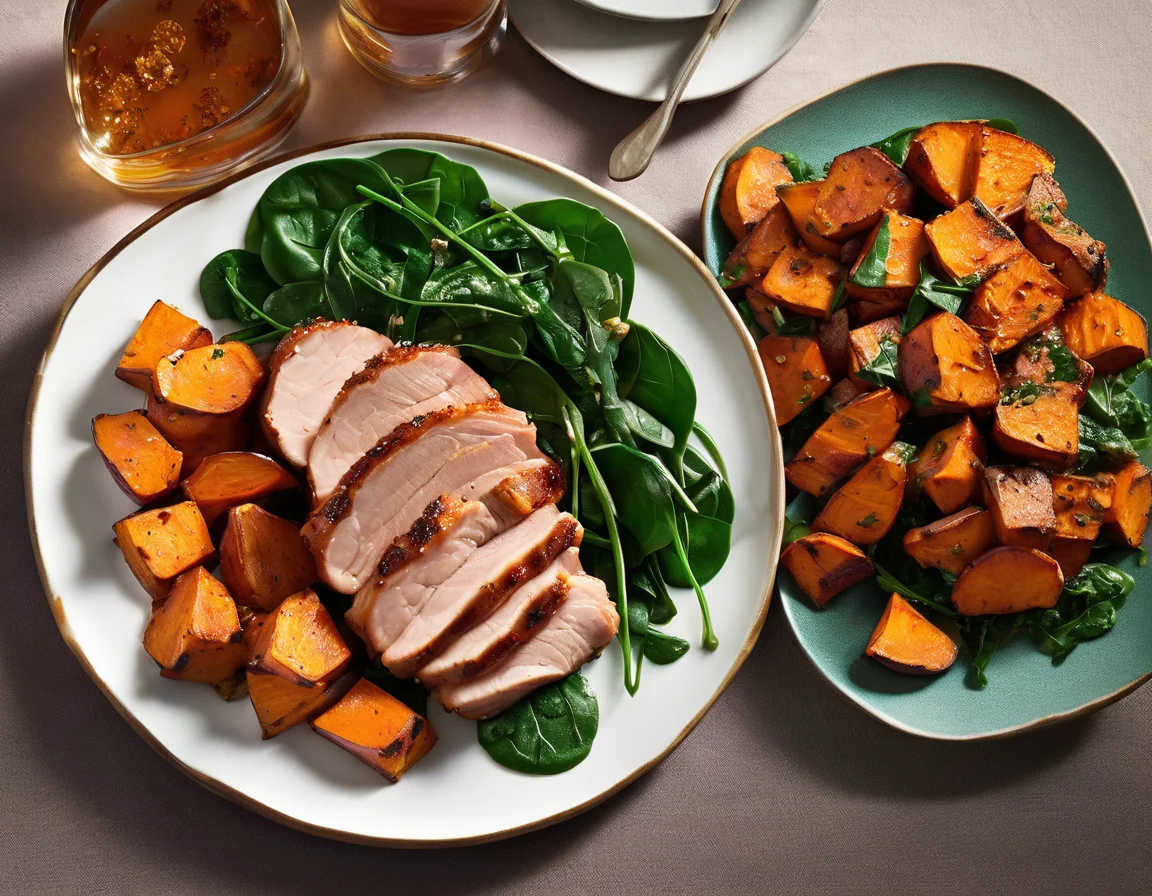 Lomo de Cerdo con Batatas al Romero y Salsa de Almendras