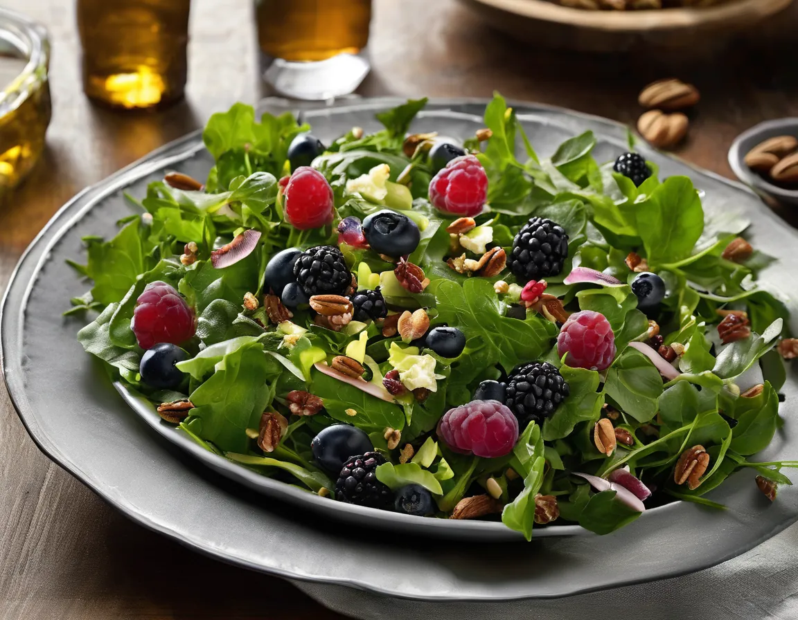 Ensalada Canadiense de Lechuga con Bayas y Nueces Adaptado para Hipercolesterolémia