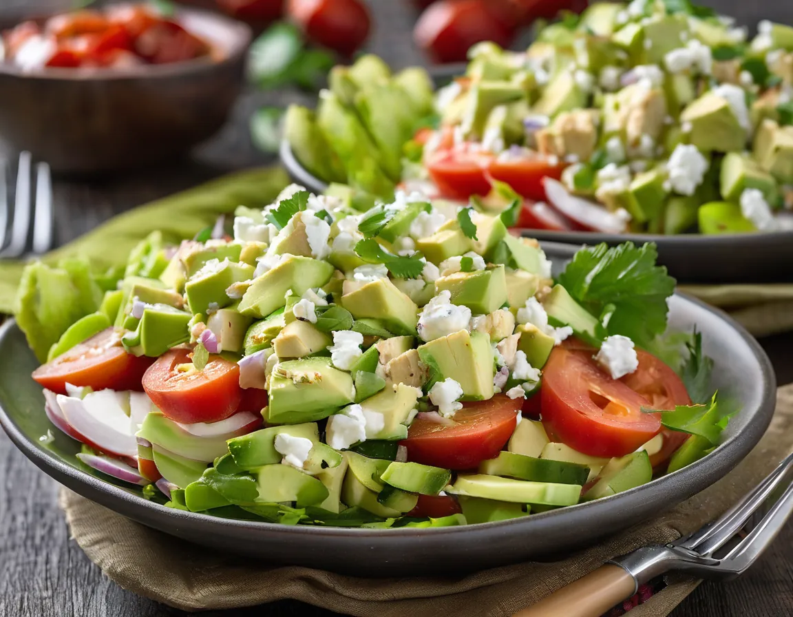 Ensalada de Aguacate con Tomate y Queso Fresco