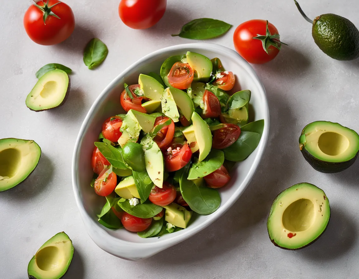 Ensalada de Aguacate y Tomate a la Italiana Adaptado para SIBO Síndrome de Bacterias Intestinales Irritantes