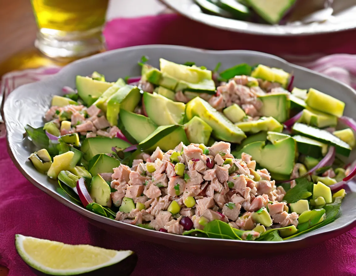 Ensalada de Atún con Garbanzos y Verduras al Estilo Mediterráneo Adaptado para Diabetes T1