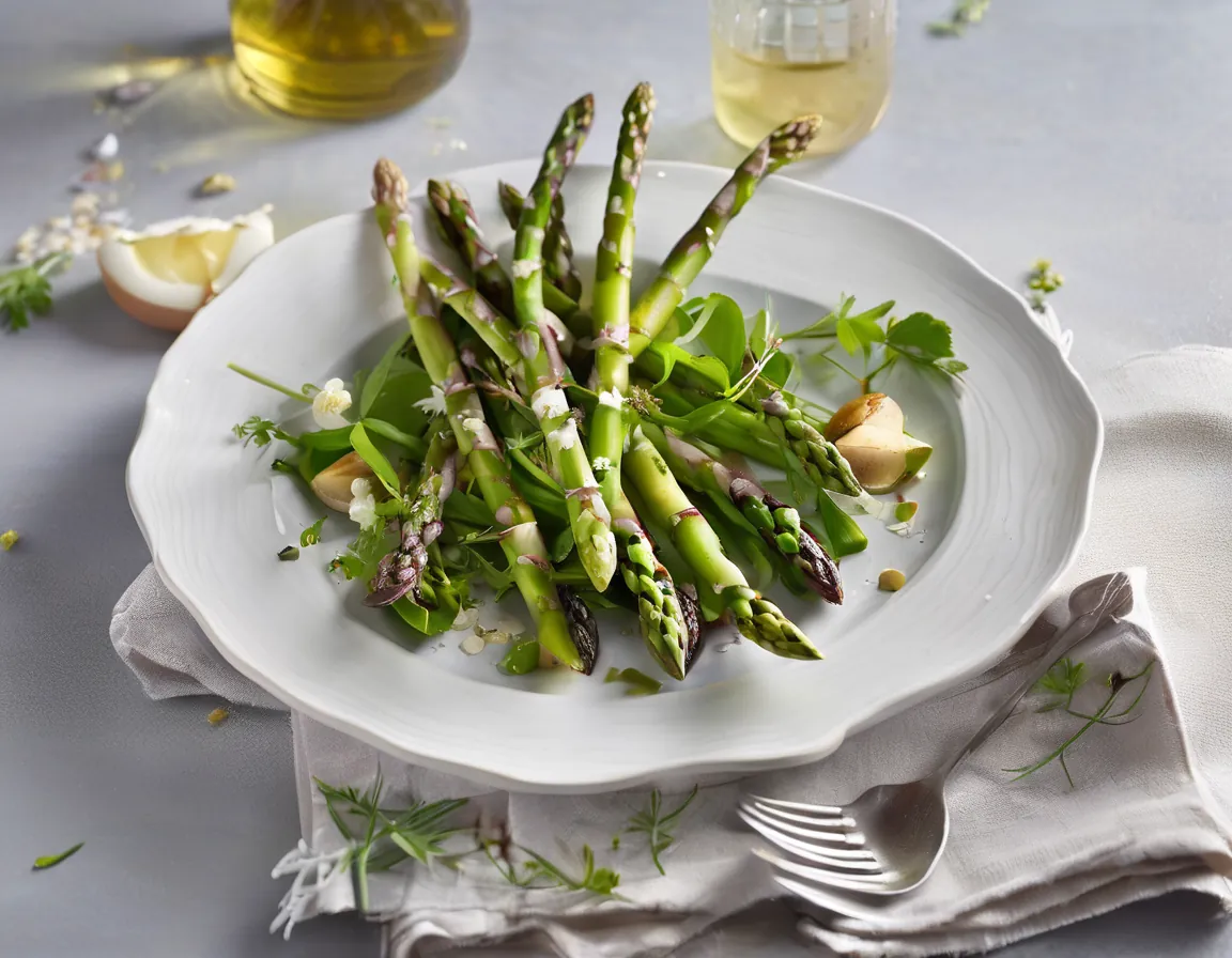 Ensalada de espárragos a la parrilla estilo canadiense Adaptado para SIBO Síndrome de Bacterias Intestinales Irritantes