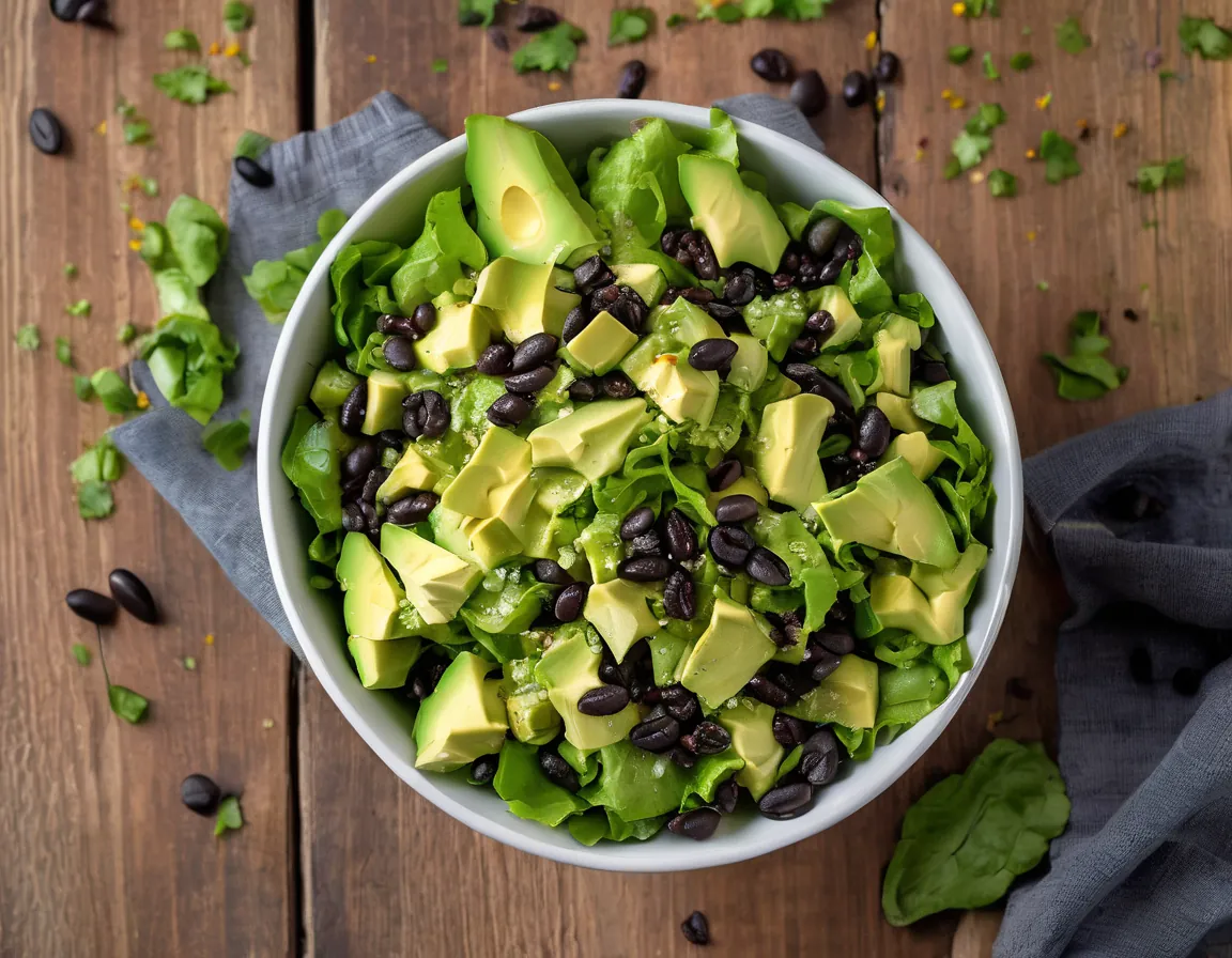 Ensalada de Lechuga Latina con Aguacate y Semillas para el Estreñimiento Adaptado para Constipación Crónica