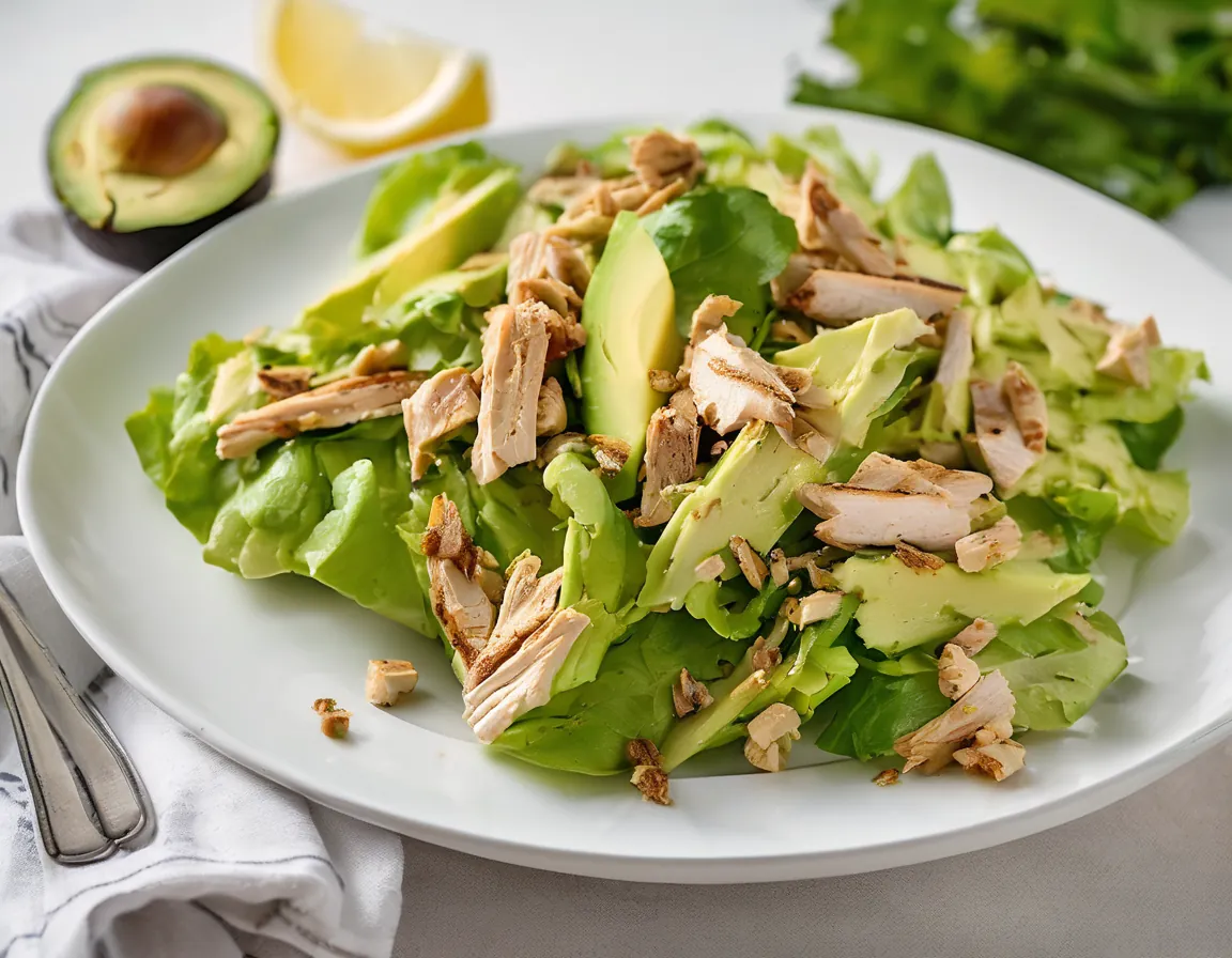 Ensalada de Lechuga Suave con Aguacate y Pollo Asado Adaptado para EII Crohn / Colitis Ulcerosa