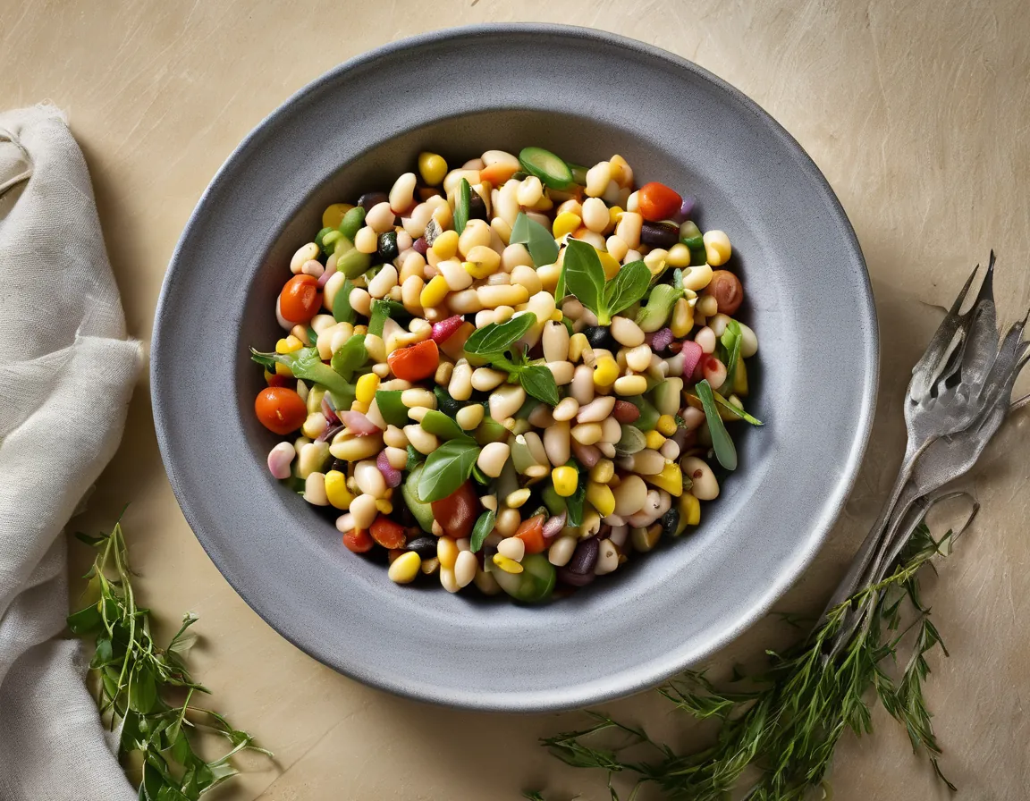 Ensalada de Maíz con Frijoles y Verduras a la Italiana