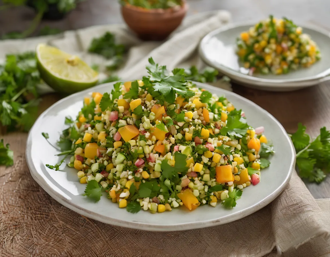 Ensalada de Maíz y Cordero con Aderezo de Lima y Cilantro