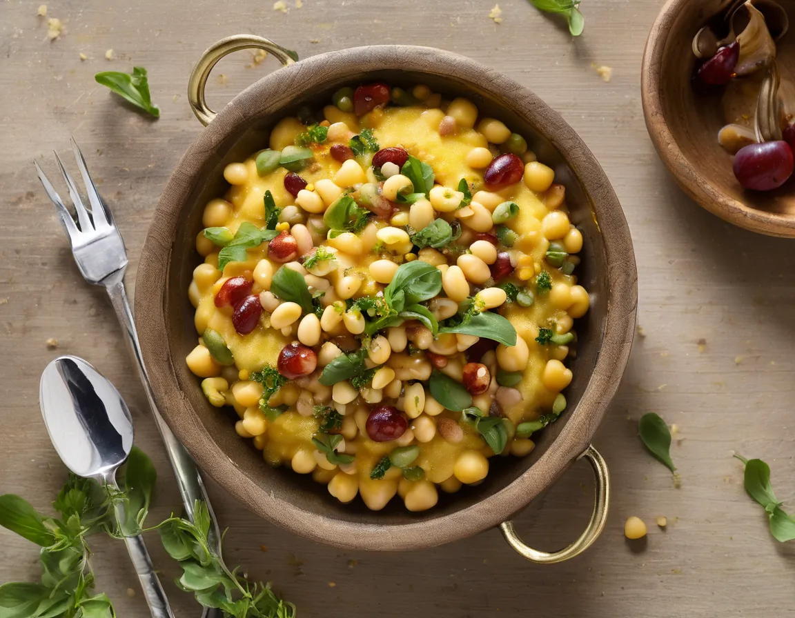 Ensalada de Maíz y Frijoles con Polenta Crujiente Adaptado para Hipercolesterolémia
