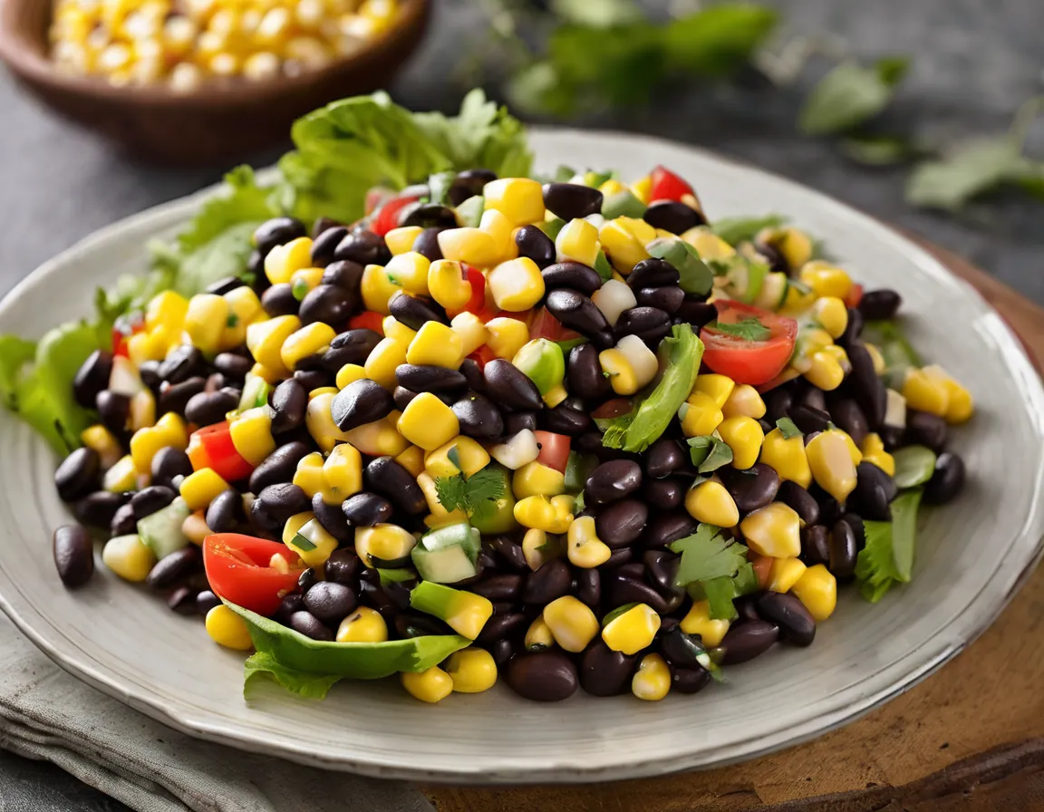 Ensalada de Maíz y Frijoles Negros Baja en Fructosa Adaptado para Intolerancia a la fructosa