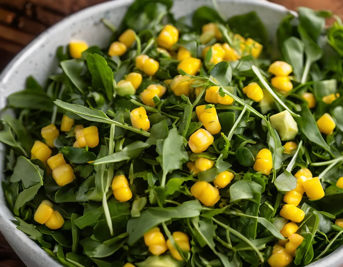 Ensalada de Maíz y Rúcula con Aderezo de Lima