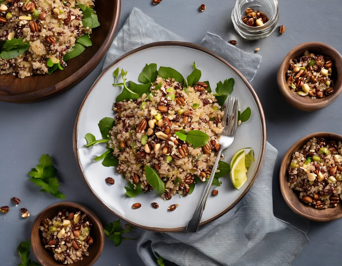 Ensalada de Nueces y Pollo con Aderezo de Lima y Jengibre Adaptado para SIBO Síndrome de Bacterias Intestinales Irritantes