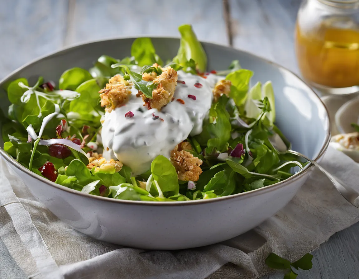 Ensalada de Pollo y Yogur Griego con Salsa de Azafrán Adaptado para EII Crohn / Colitis Ulcerosa