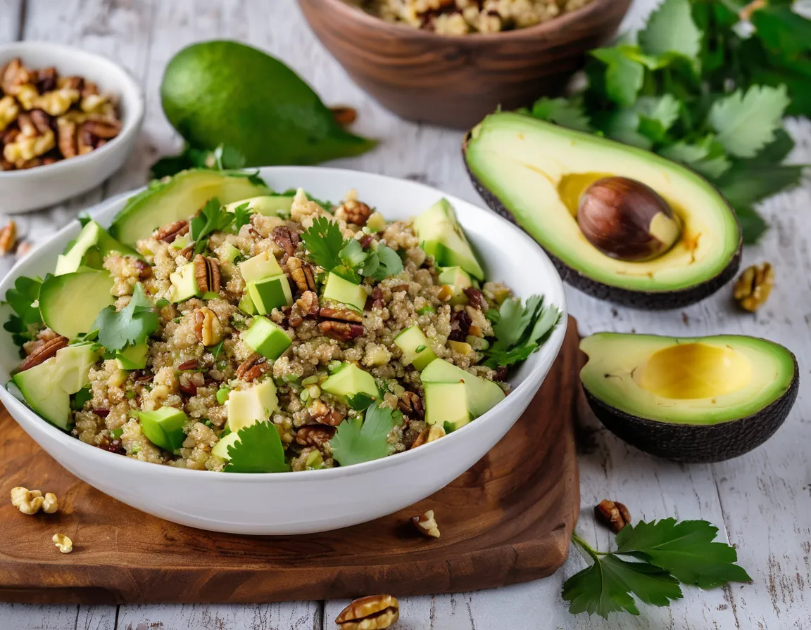 Ensalada de Quinoa con Nueces y Aguacate Adaptado para SII Síndrome de Intestino Irritable