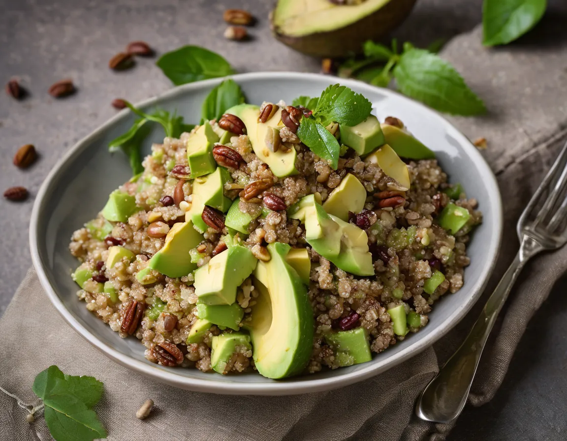 Ensalada de Quinoa con Nueces y Aguacate Adaptado para EII Crohn / Colitis Ulcerosa