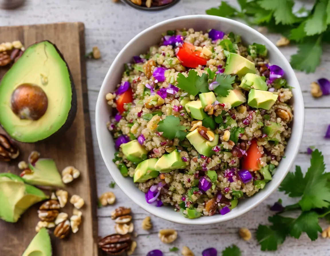 Ensalada de Quinoa con Nueces y Aguacate
