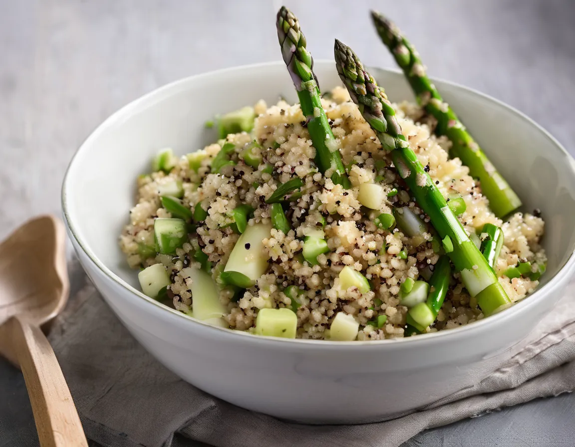Ensalada de Quinoa y Espárragos con Arce Adaptado para Hipercolesterolémia