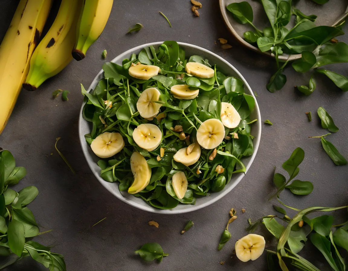 Ensalada de Rúcula con Banana Asada y Aderezo de Lima