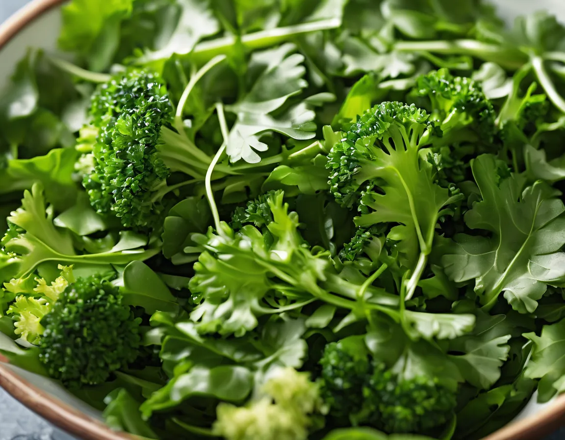 Ensalada de Rúcula y Brócoli con Aderezo de Lima y Cilantro