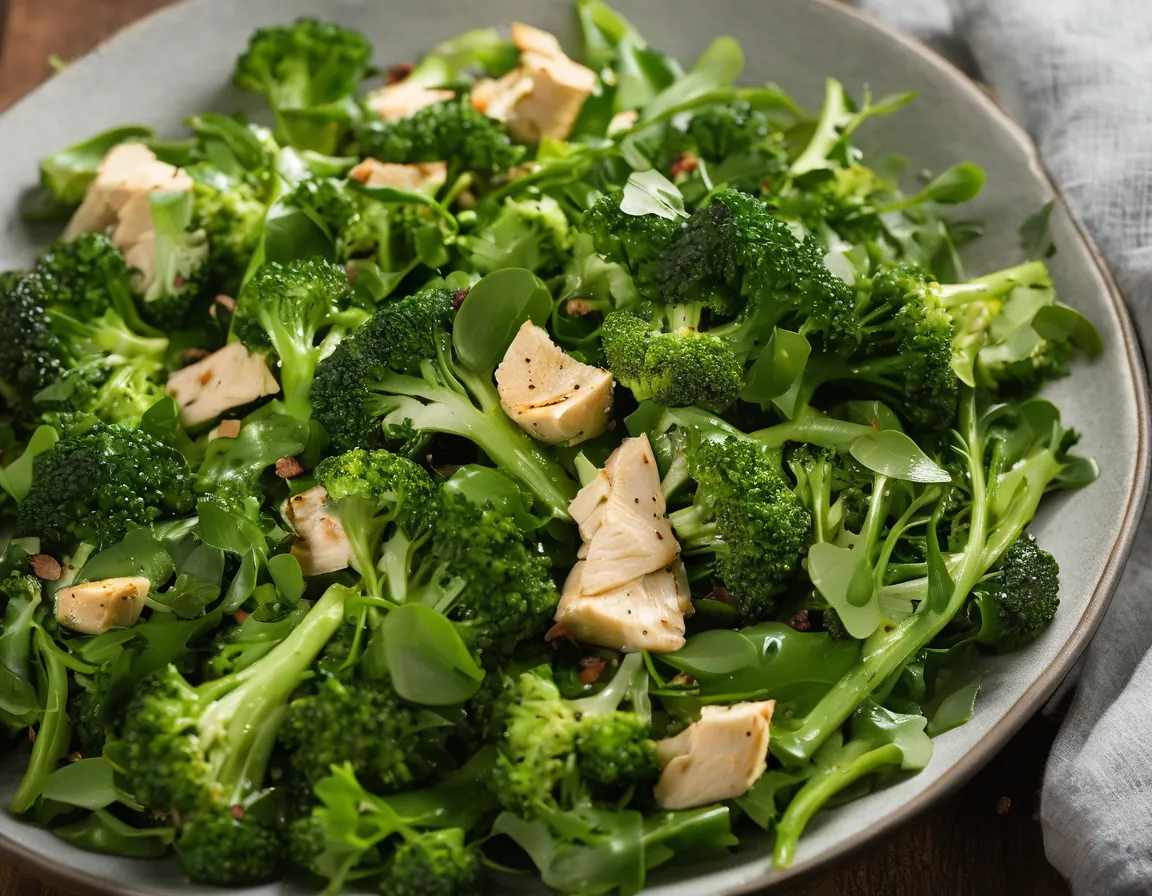 Ensalada de Rúcula y Brócoli con Pollo a la Parrilla
