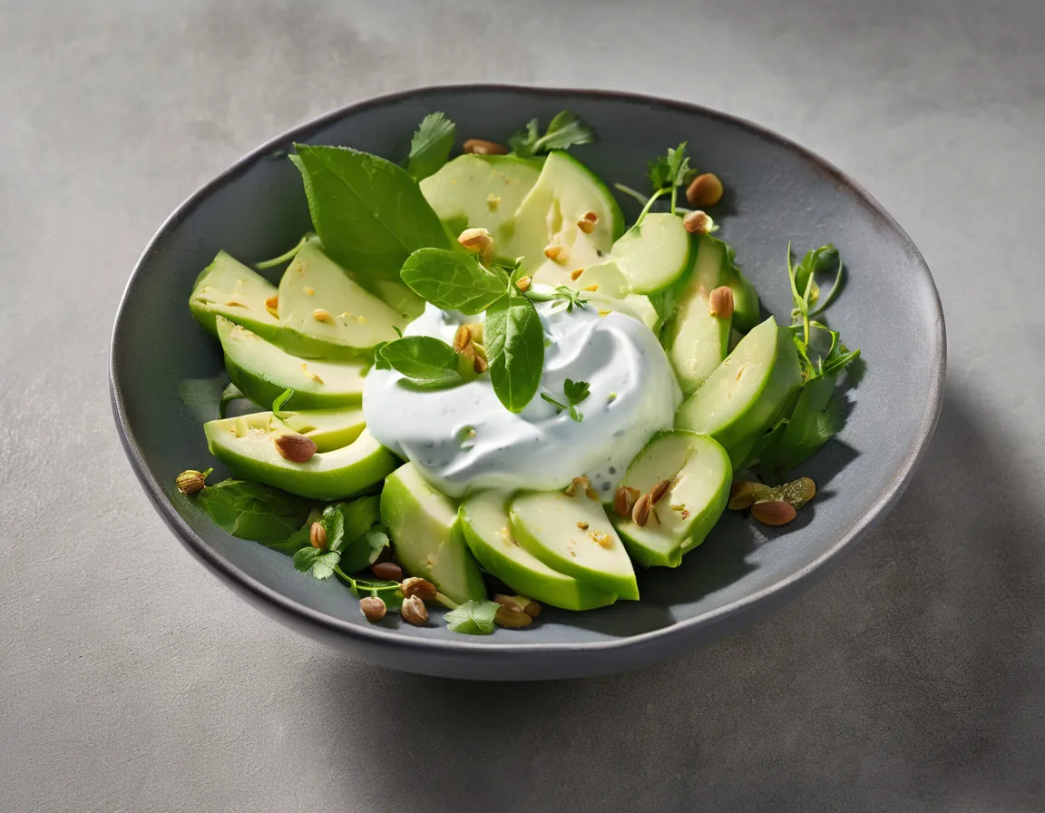 Ensalada de Yogur con Aguacate y Pepino Adaptado para ERGE Reflujo Gastroesofágico