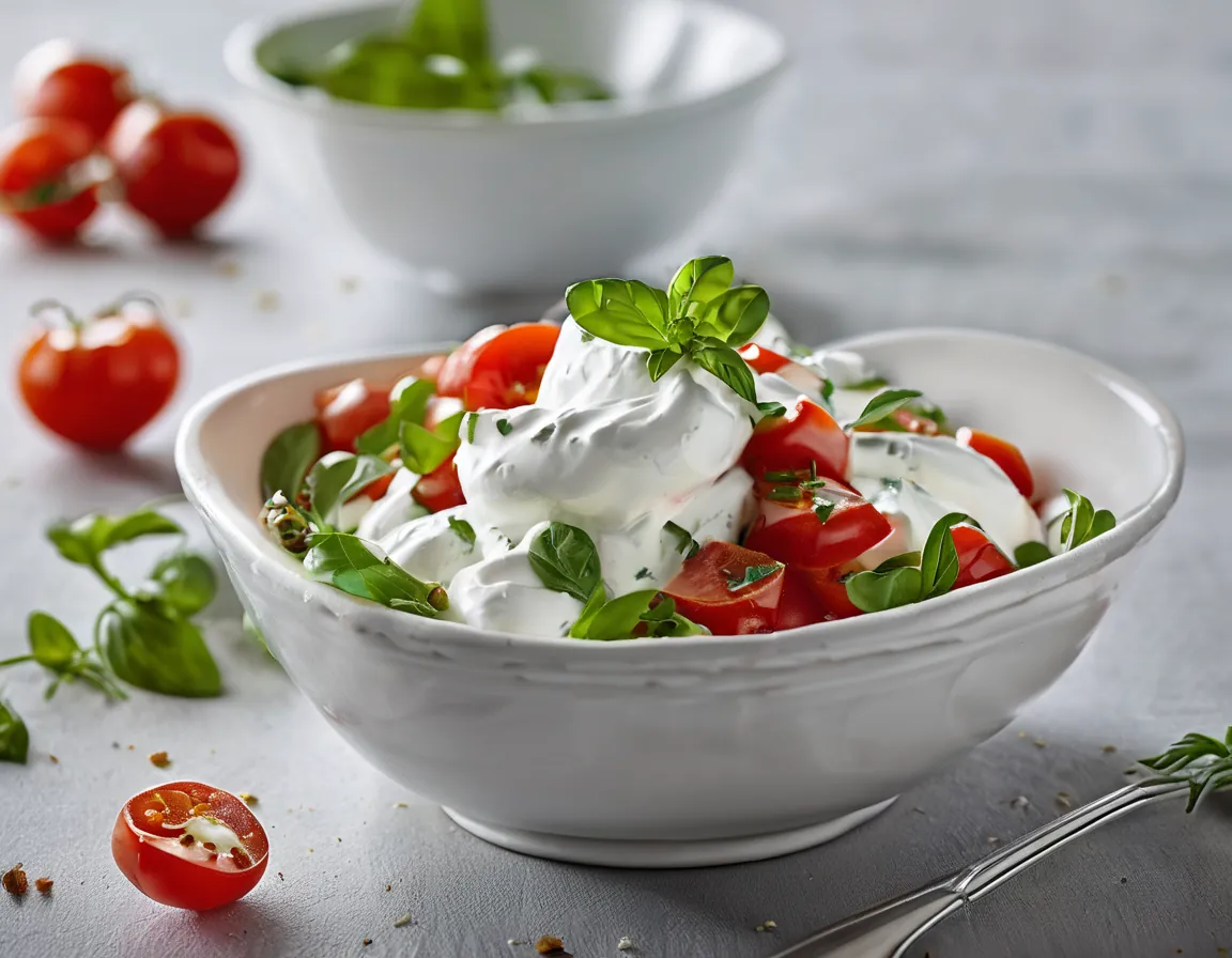 Ensalada de Yogur con Aguacate y Tomate Adaptado para Diabetes T1