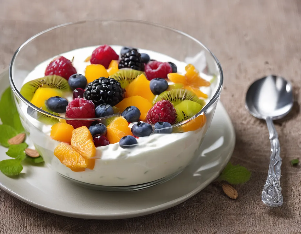 Ensalada de Yogur con Frutas y Semillas para el Estreñimiento Adaptado para Constipación Crónica