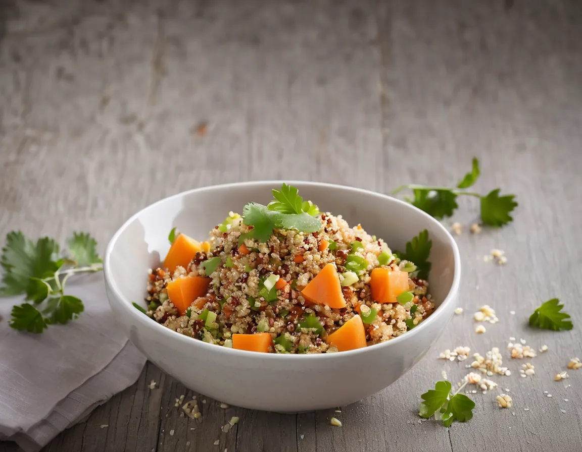 Ensalada de Zanahoria y Quinoa con Aderezo de Lima Adaptado para Diabetes T1
