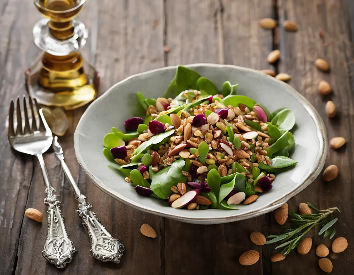 Ensalada Mediterránea con Almendras y Garbanzos