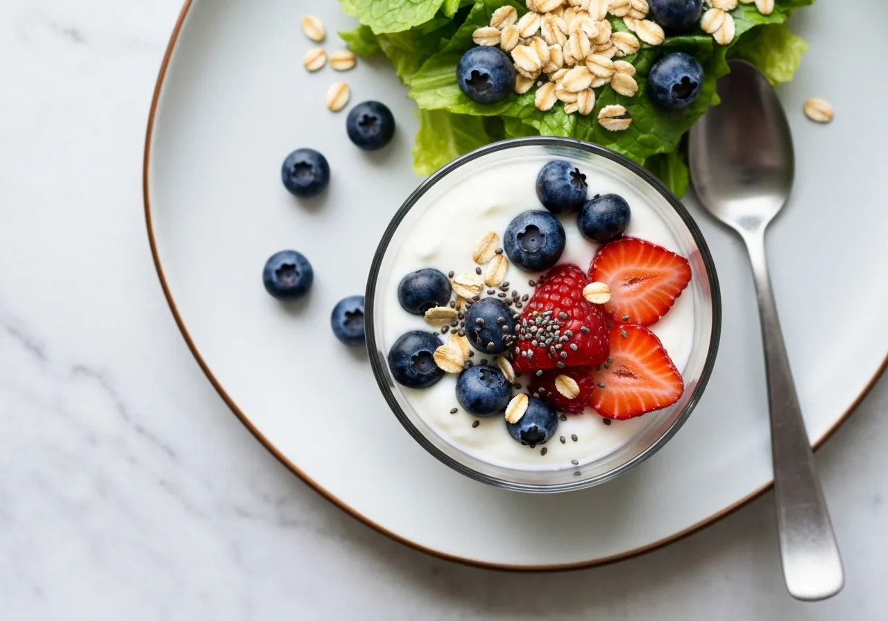Ensalada Mediterránea con Yogur Griego y Pollo