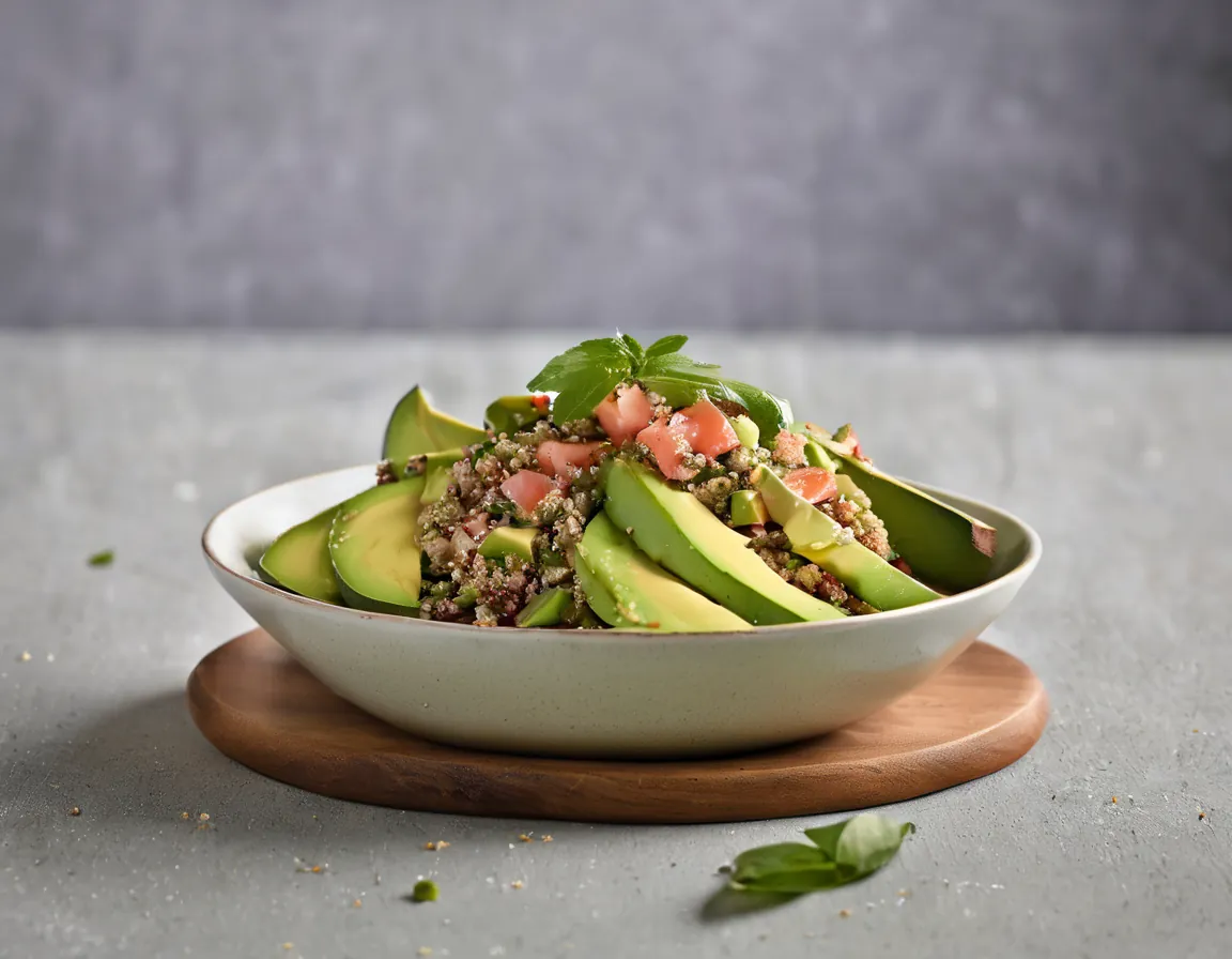 Ensalada Mediterránea de Aguacate con Salmón y Quinoa