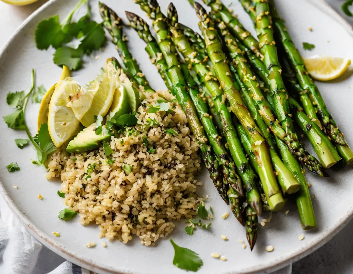 Espárragos a la Parrilla con Quinoa y Aguacate