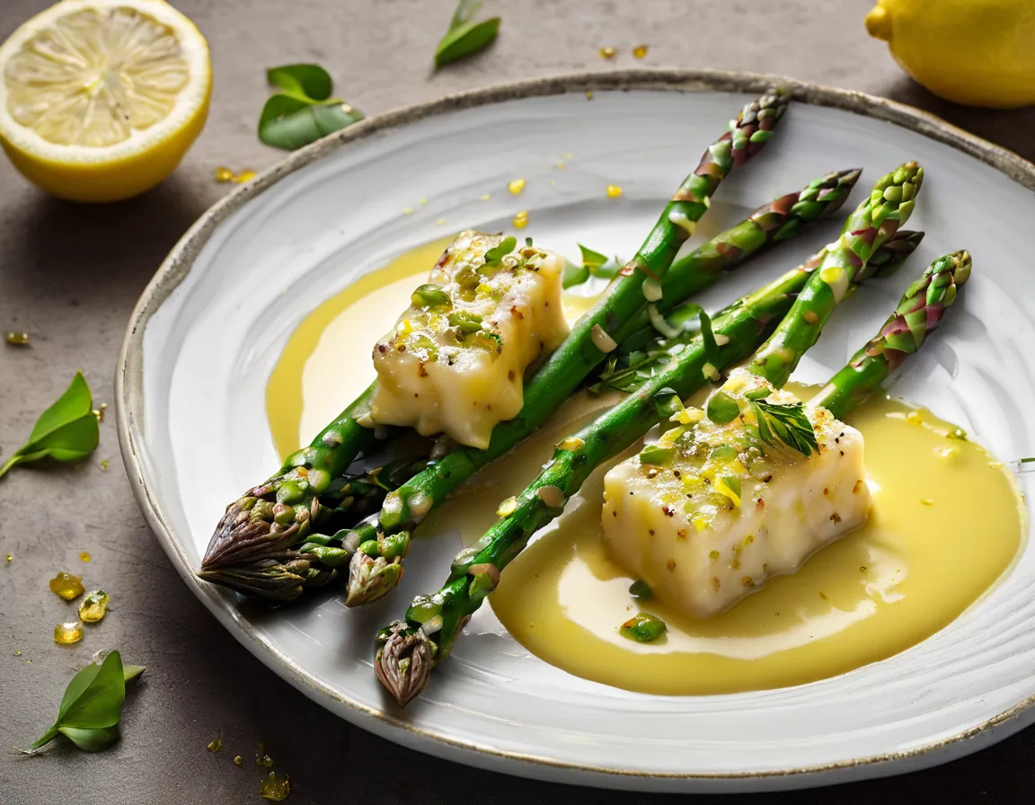 Espárragos a la Parrilla con Salsa de Limón y Almendras