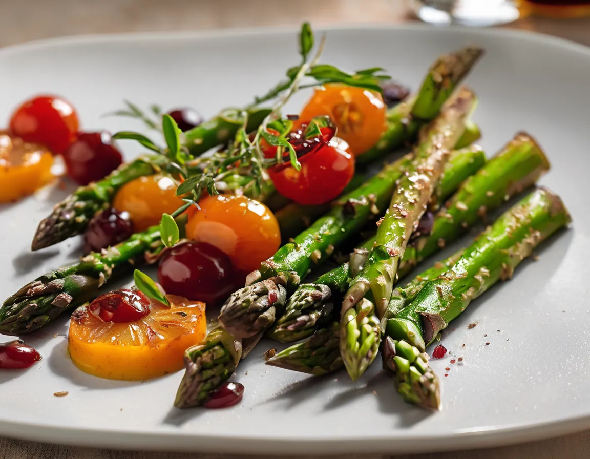 Espárragos al Horno con Puré de Batata y Tomates Cherry Adaptado para ERGE Reflujo Gastroesofágico