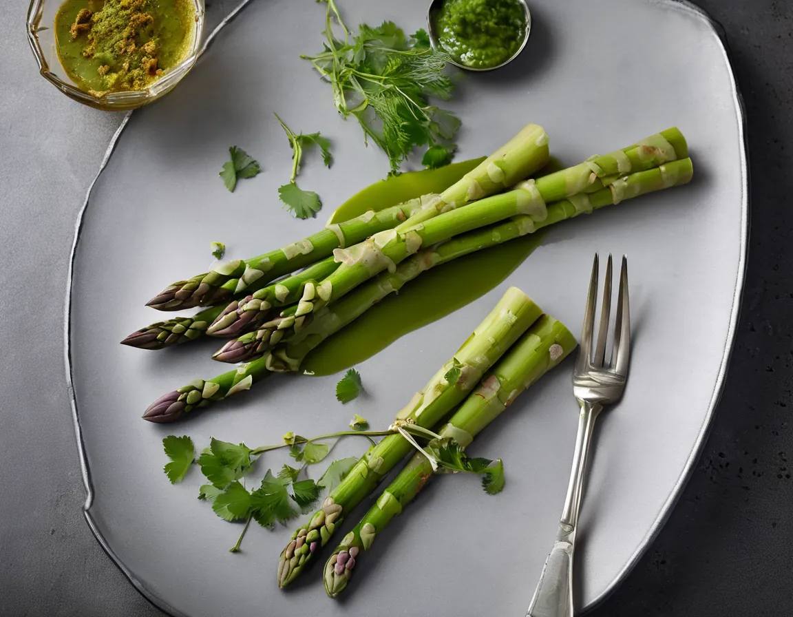 Espárragos al vapor con puré de batata y cilantro Adaptado para EII Crohn / Colitis Ulcerosa