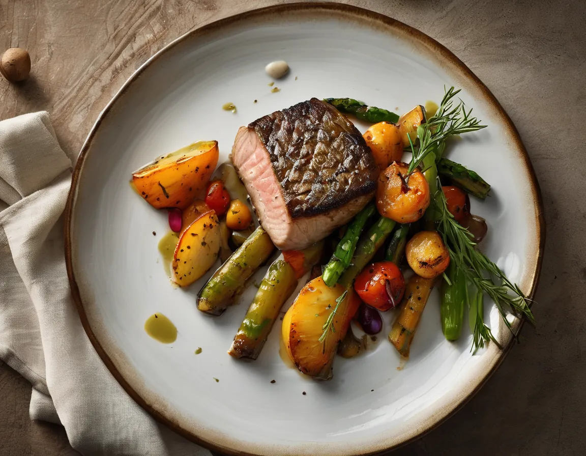 Filete de Pescado Canadiense con Verduras Asadas Adaptado para Intolerancia a la fructosa