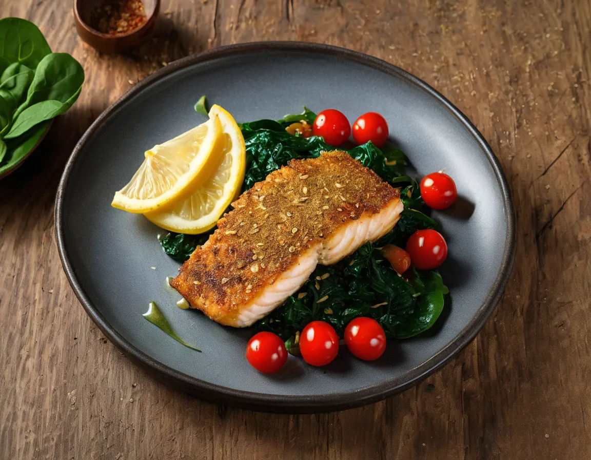 Filete de Pescado con Costra de Avena al Estilo Latino