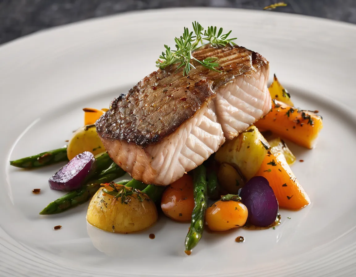 Filete de Pescador Canadiense con Verduras Asadas Adaptado para SIBO Síndrome de Bacterias Intestinales Irritantes