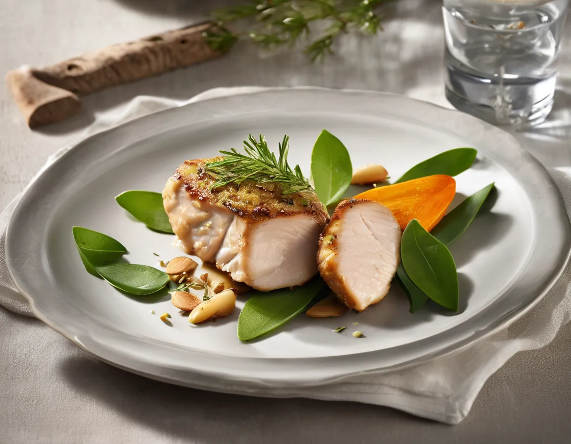 Filete de Pollo con Almendras y Hierbas Frescas Adaptado para ERGE Reflujo Gastroesofágico