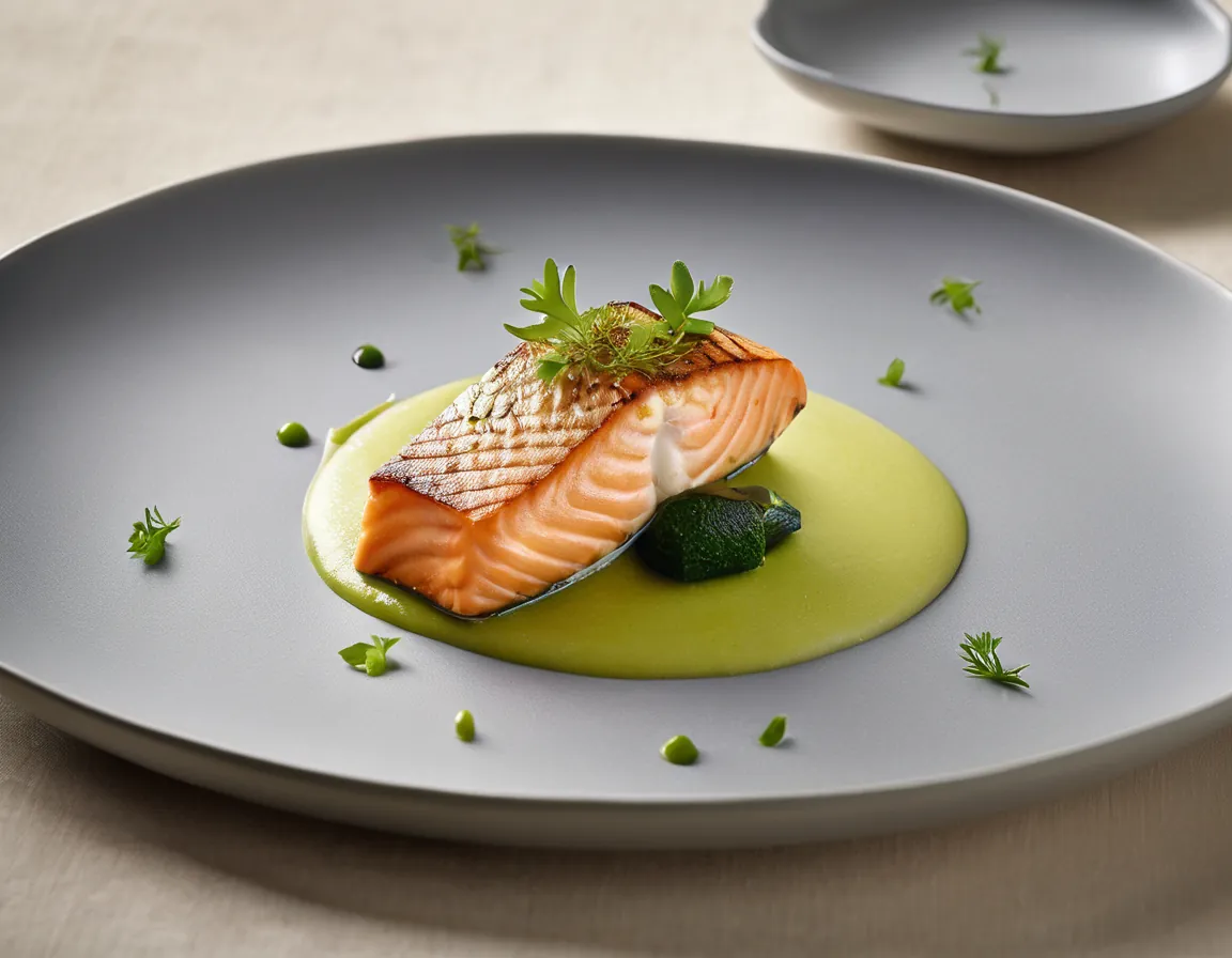 Filete de Salmón al Vapor con Puré de Calabacín Adaptado para EII Crohn / Colitis Ulcerosa