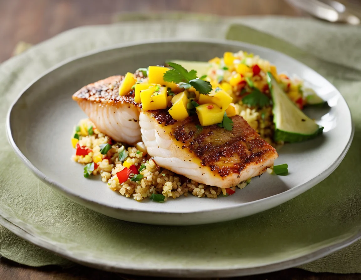Pargo de Florida con Mango y Lima sobre Pilaf de Quinoa