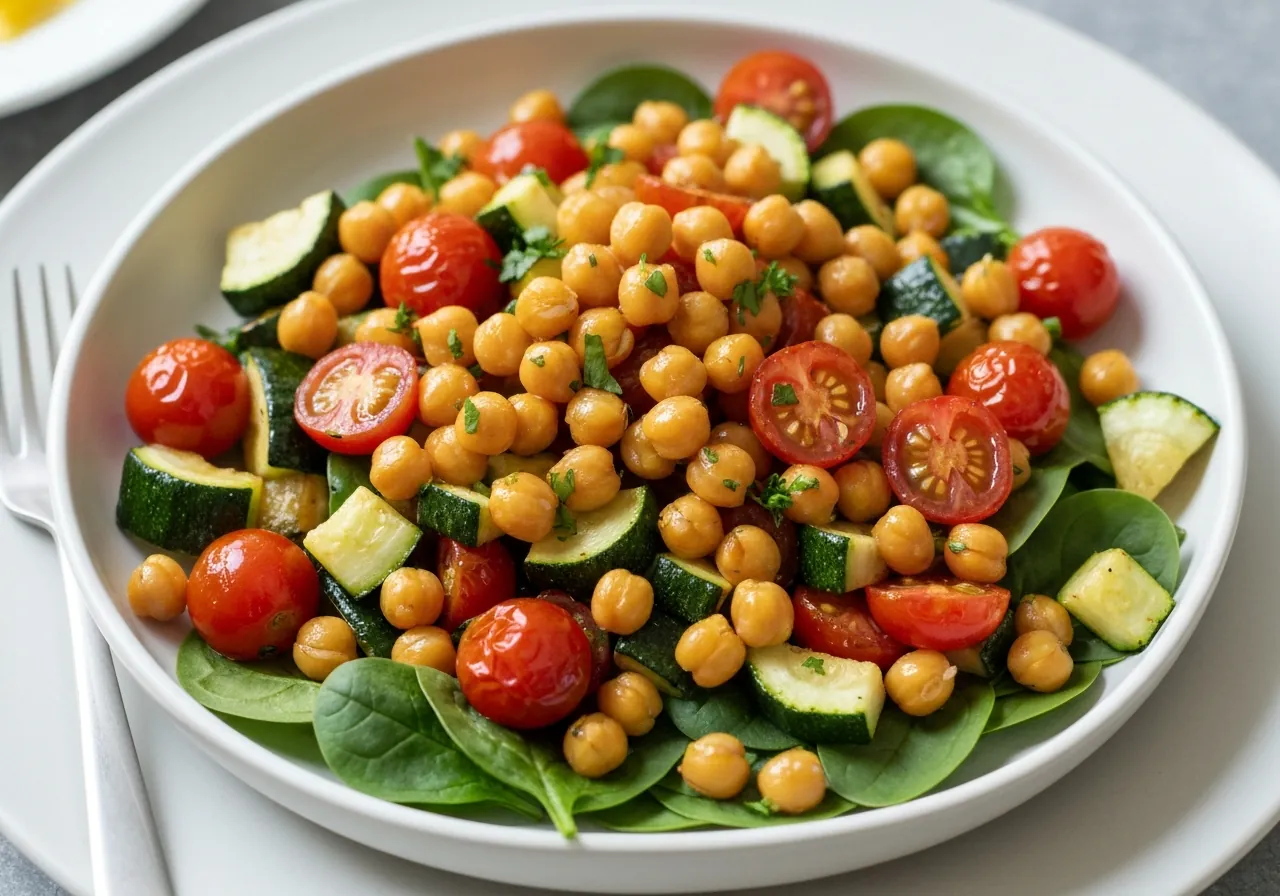 Garbanzos al Horno con Verduras Bajas en FODMAP