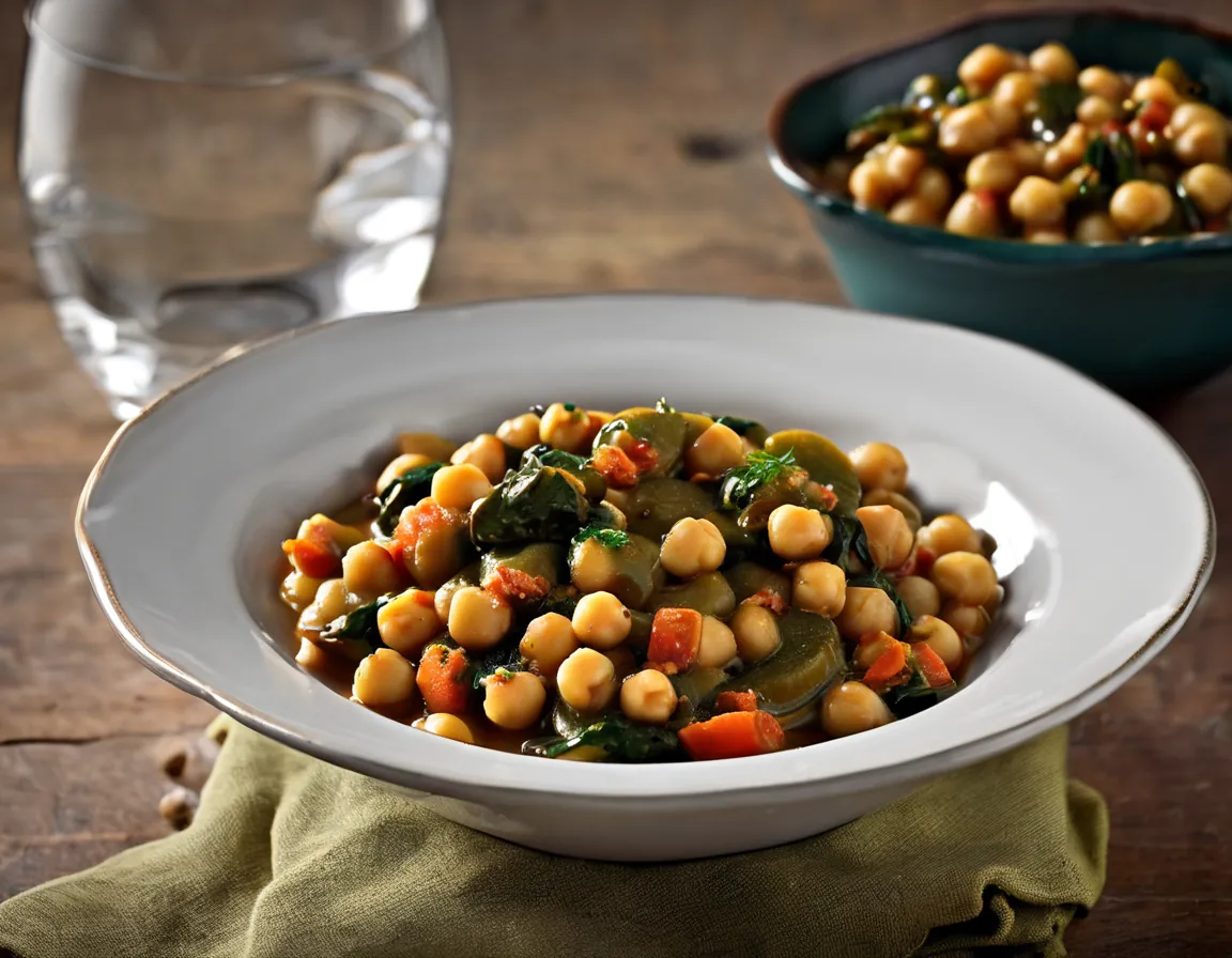 Garbanzos con Espinacas y Pimientos al Estilo Mediterráneo