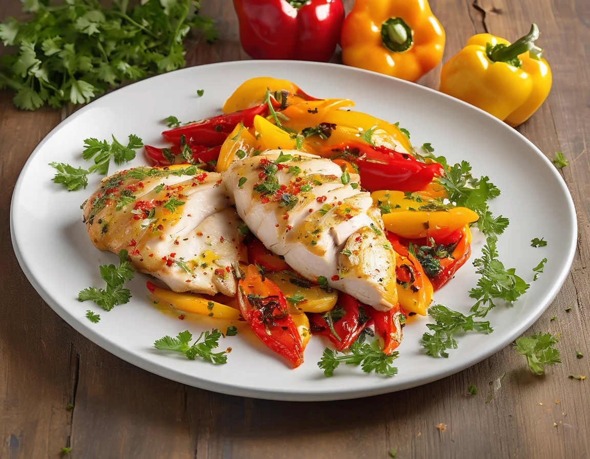 Pollo al Horno con Pimientos Asados a la Española