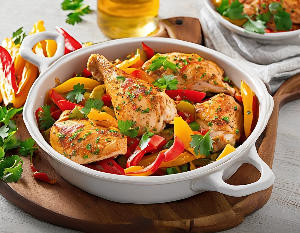 Pollo al Horno con Pimientos Asados a la Española