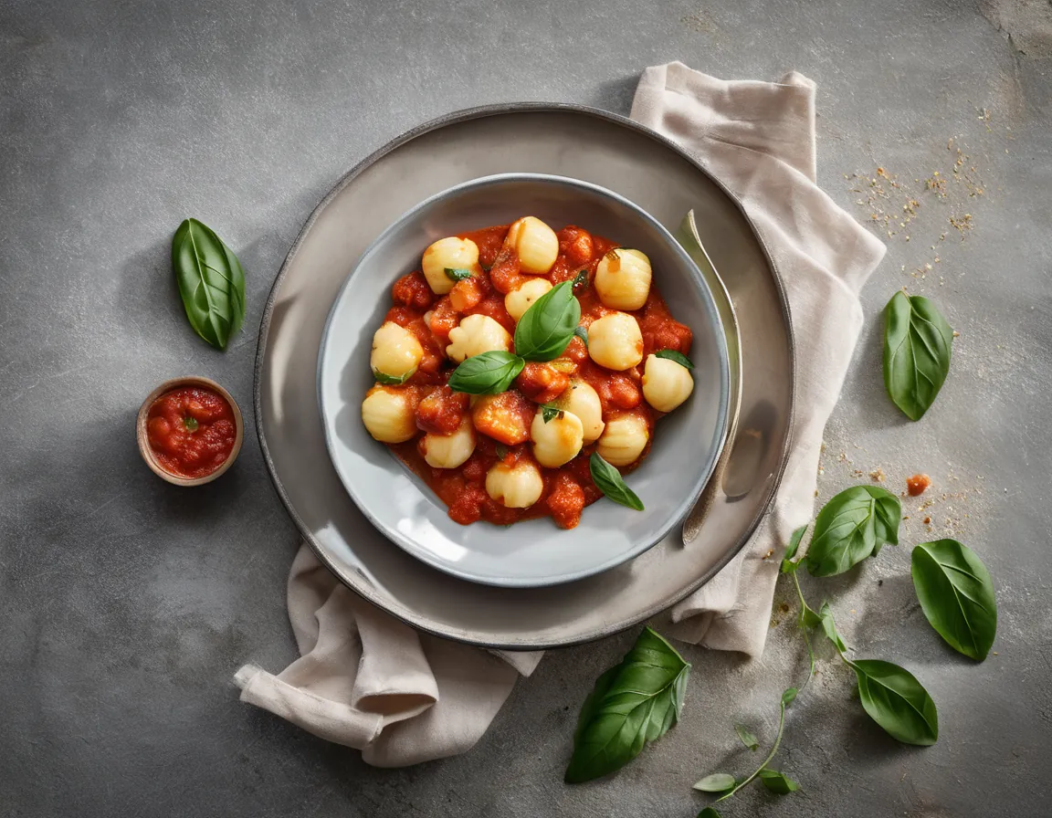 Gnocchi de Coliflor con Salsa de Tomate y Albahaca Adaptado para Hipercolesterolémia