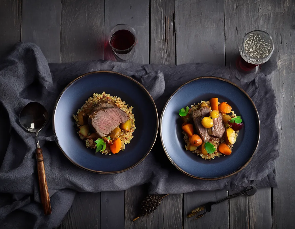 Guiso de Cordero Canadiense con Verduras de Raíz y Quinoa