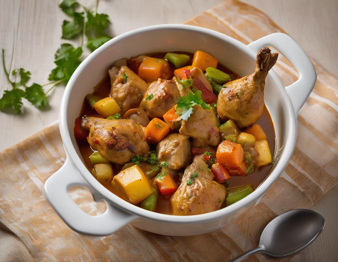 Guiso de Pollo y Cordero con Verduras al Estilo DASH