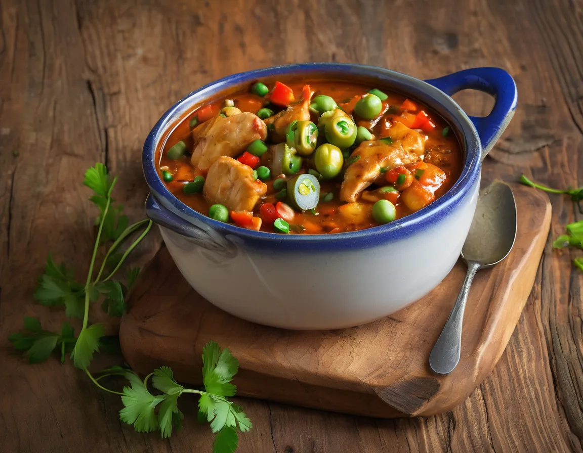 Habas Estofadas con Pollo y Verduras