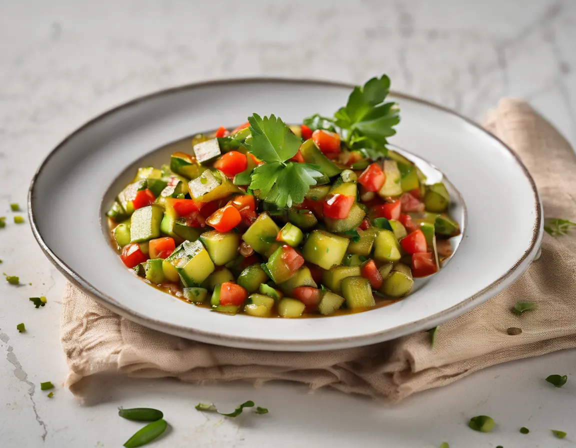 Habas Salteadas con Calabacín y Tomate