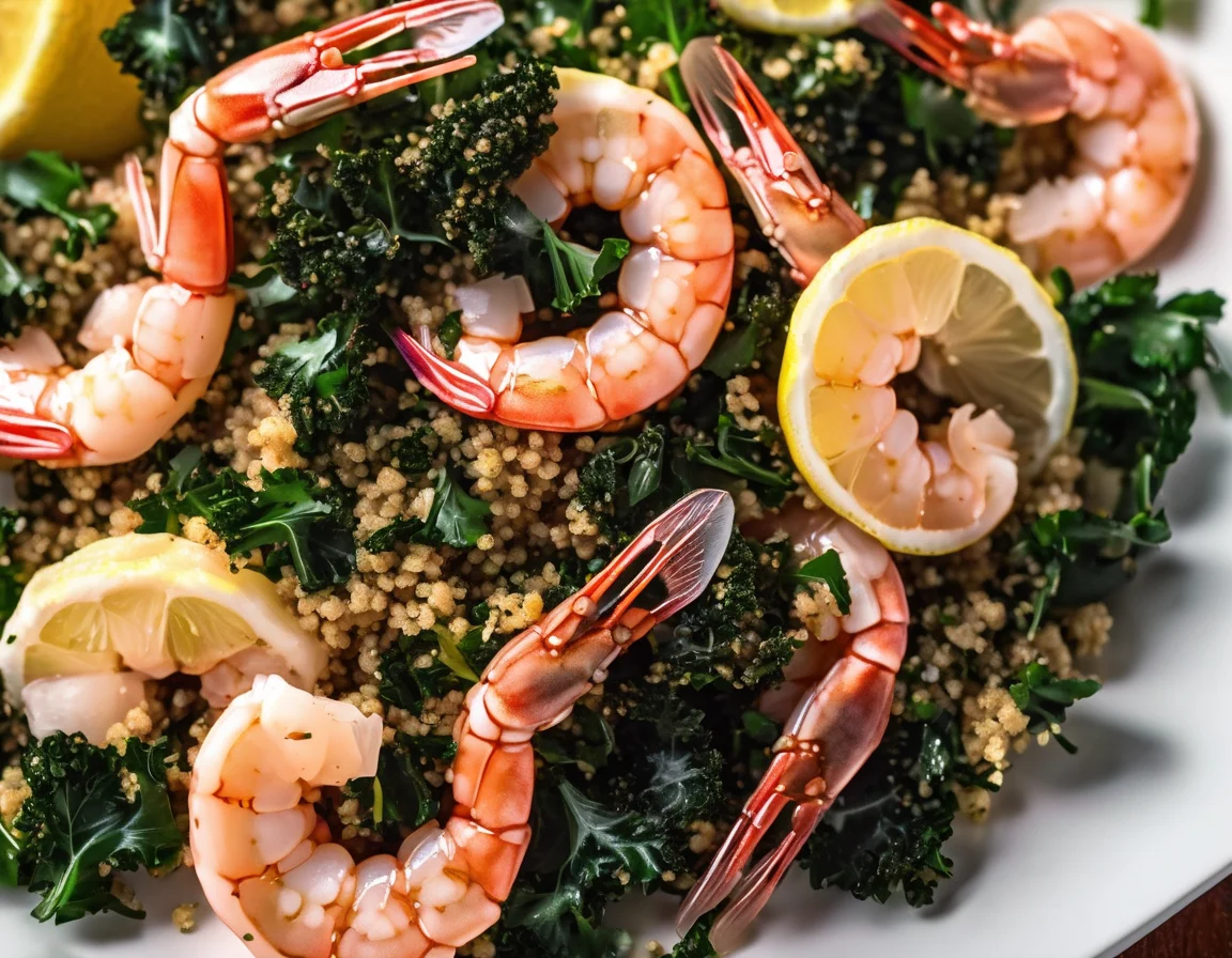 Gambas al Ajillo con Kale Salteado