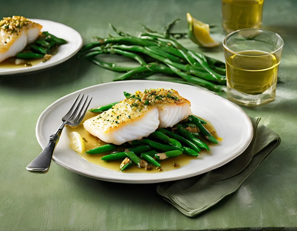 Bacalao al Pisto con Judías Verdes al Ajillo